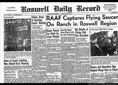 Roswell daily Record - Roswell UFO Crash (1952)